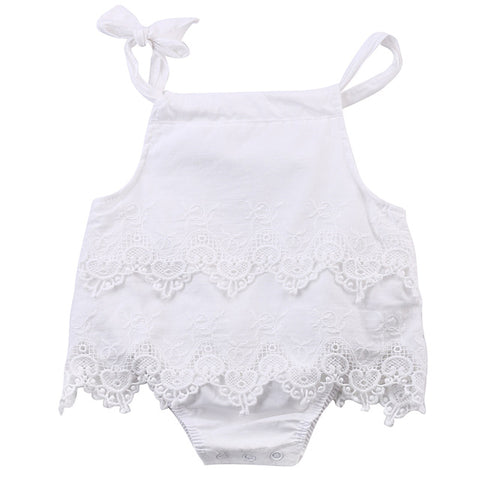 Baby Girls Lace Sleeveless Romper Cotton Jumpsuit