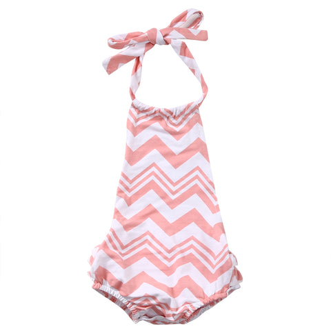 Newborn Infant Baby Girls Cotton Waves Pink