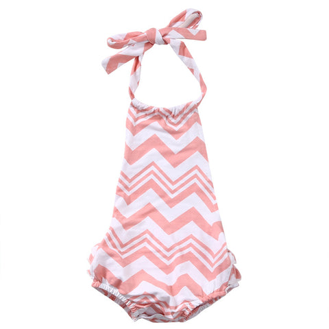 Newborn Infant Baby Girls Cotton Waves Pink