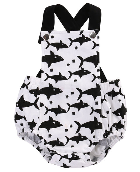 Newborn Toddler Infant kids sleeveless shark backless