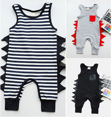 Newborn Baby Boy Sleeveless Dinosaurs