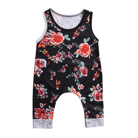 Newborn Baby Girl Kids Clothes Jumpsuit Sleeveless Floral